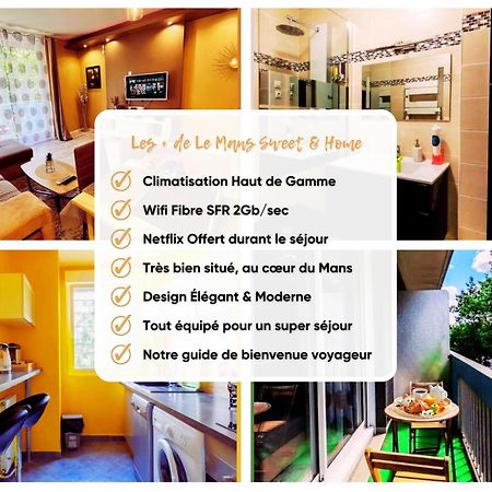 Le Mans City Sweet & Home - Climatise - Netflix - Wifi Fibre - Parking - Proche Circuit Des 24H & Centre-Ville - Accordhebergementconciergerie Eksteriør bilde