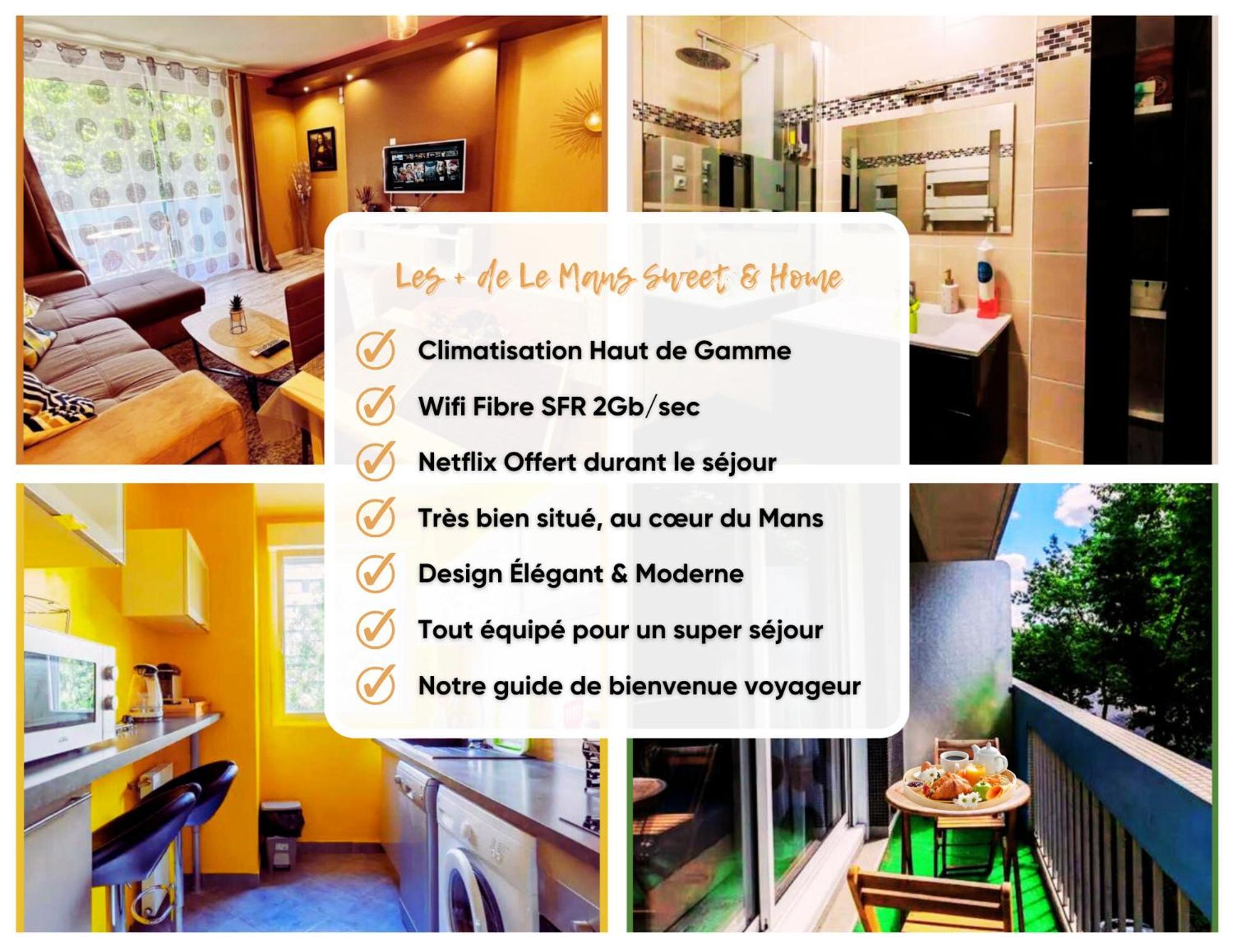 Le Mans City Sweet & Home - Climatise - Netflix - Wifi Fibre - Parking - Proche Circuit Des 24H & Centre-Ville - Accordhebergementconciergerie Eksteriør bilde